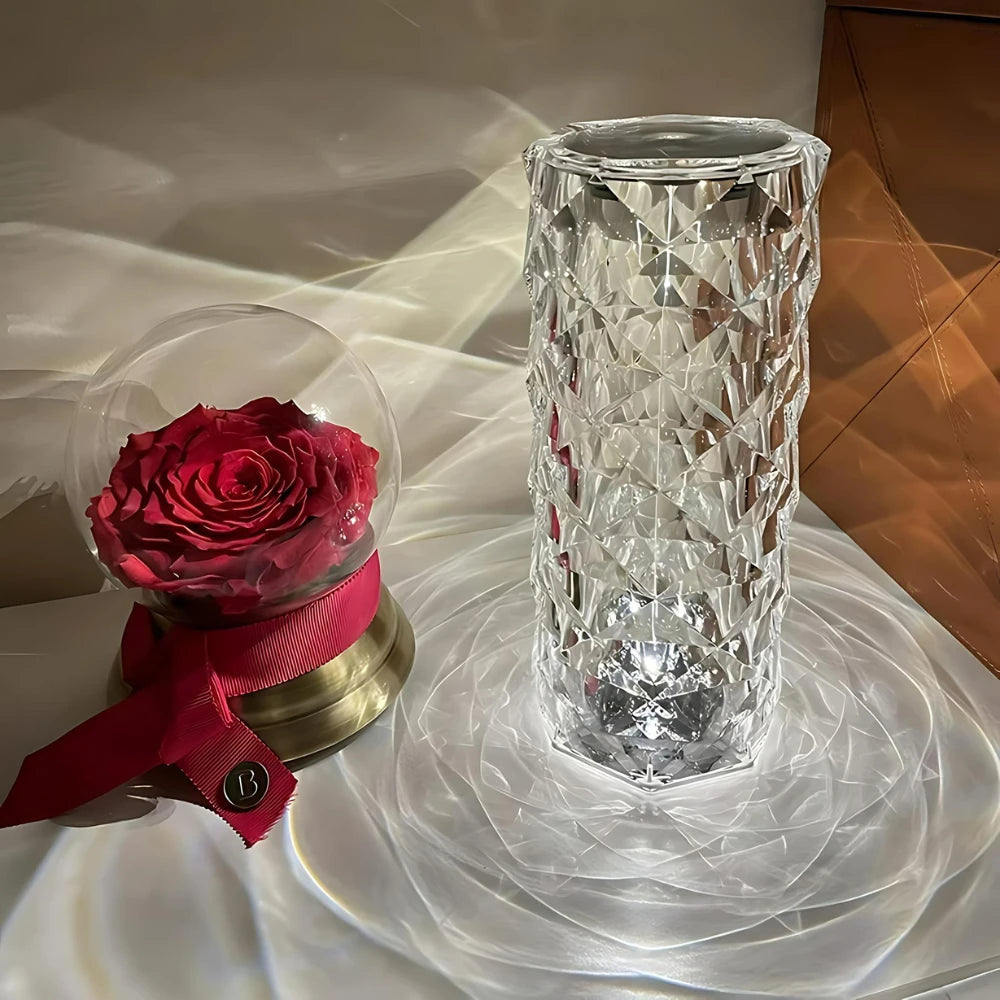 💎 Luminária de Mesa Cristal RGB - Controle por Toque e Efeito Diamante 💡✨