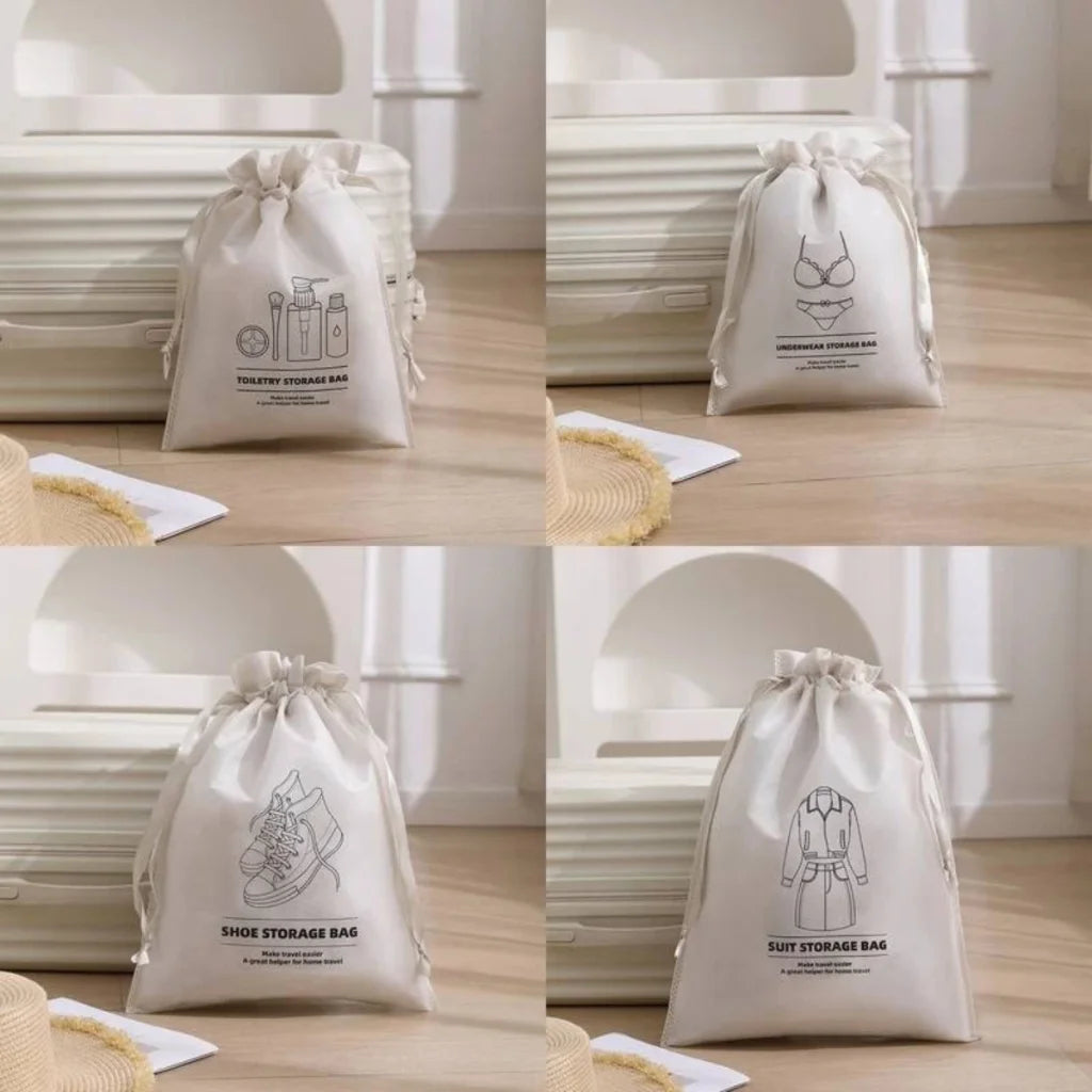 kit de 4 bolsas para roupas e acessórios de viagem para malas compactas