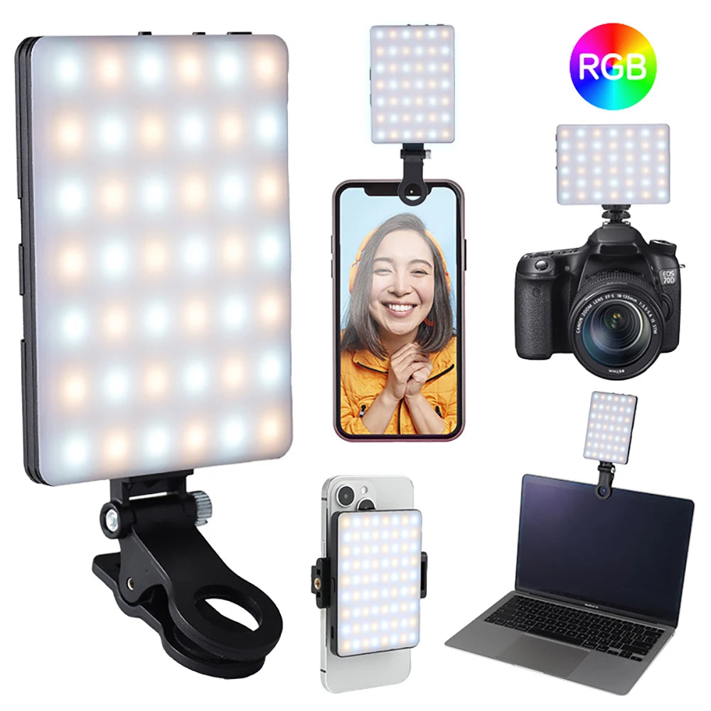Mini Luz RGB de Bolso para Fotos e Vídeos Profissionais