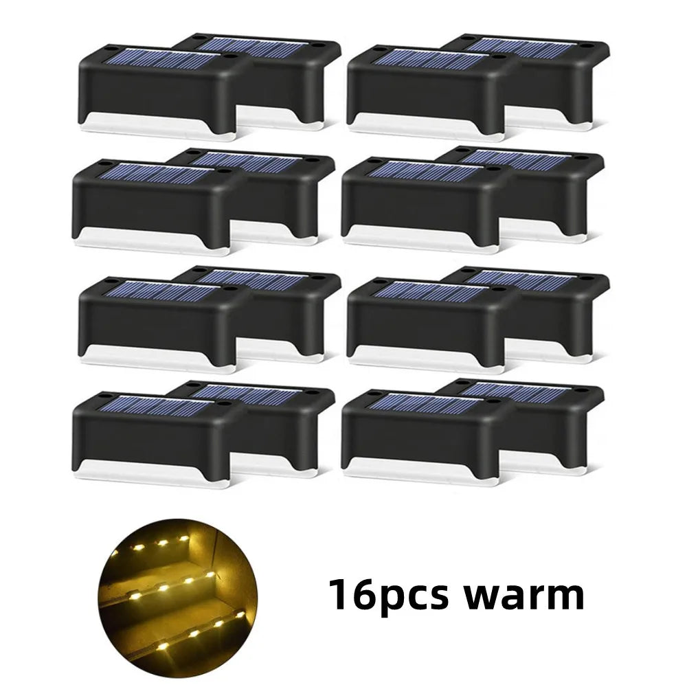 Luzes LED solares para áreas externas para patio e jardim, deck, escadas