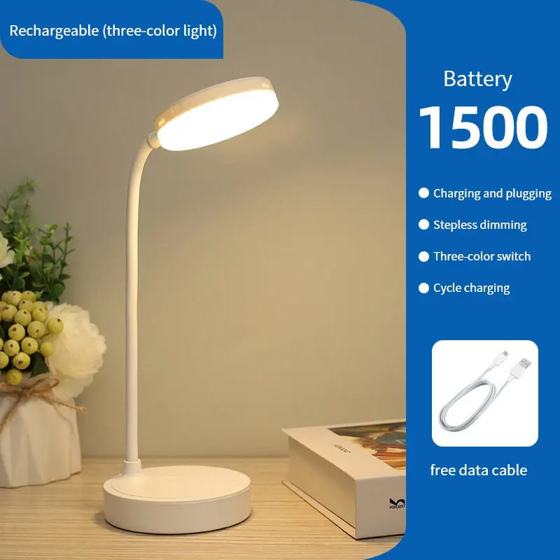 Abajur de mesa recarregável USB, luz noturna LED, dobrável