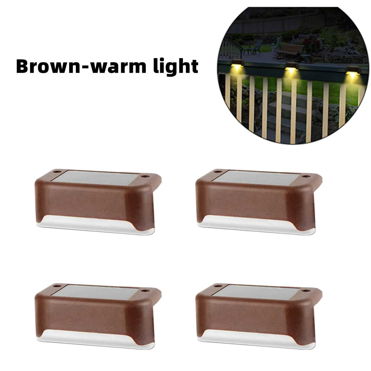 Luzes LED solares para áreas externas para patio e jardim, deck, escadas