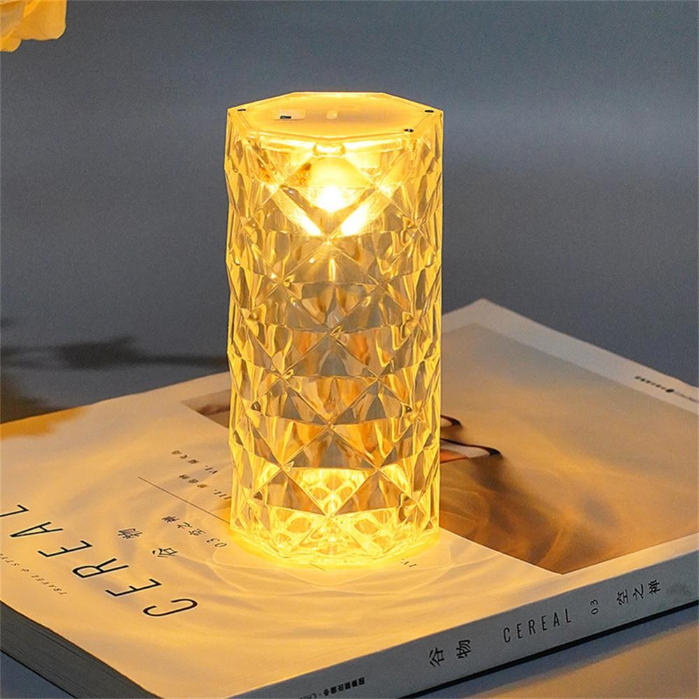 Abajur Luminária de Cristal em LED 16 Cores Projetor