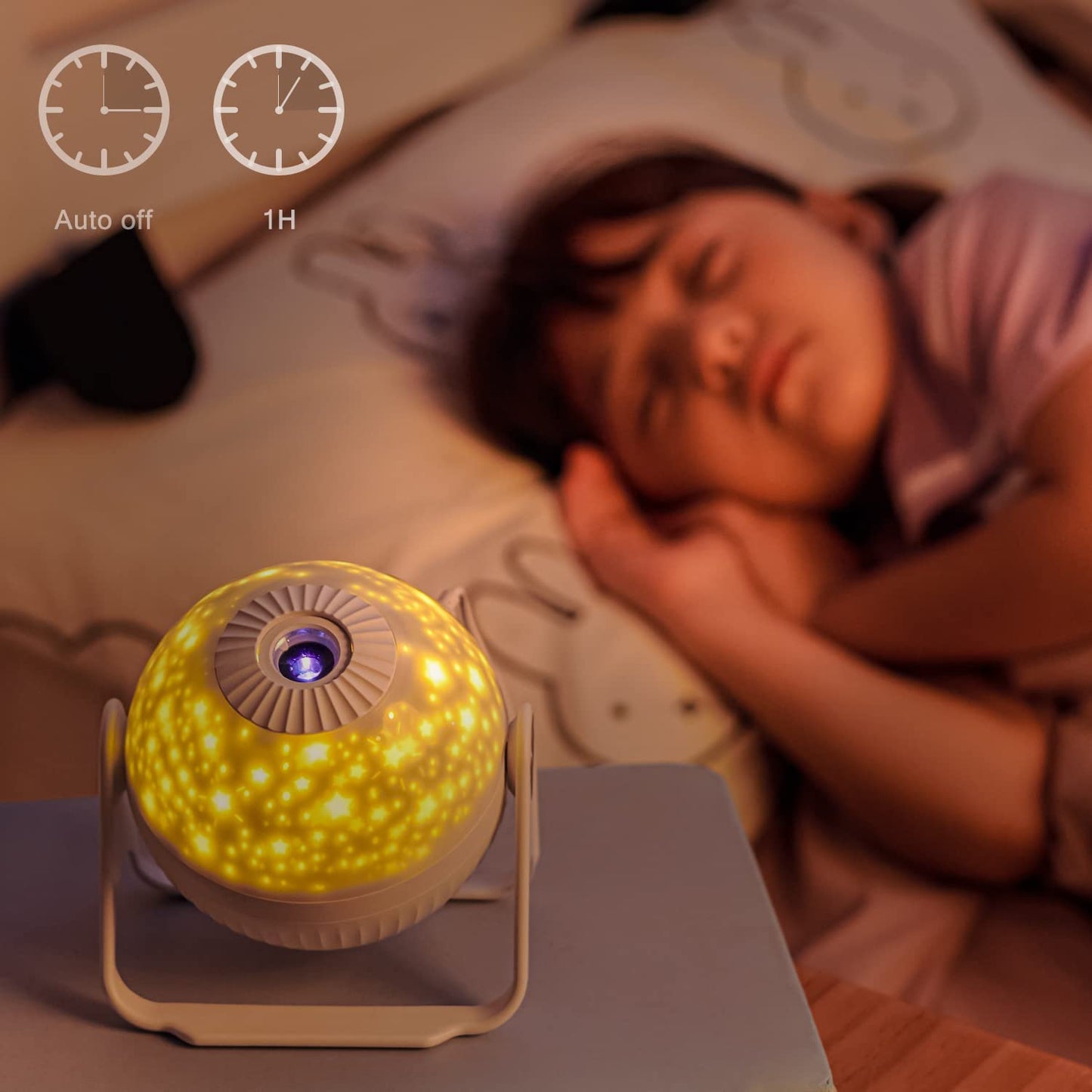 Luminária projetor de Estrelinhas e Galáxias - 7 Modos em LED 360°