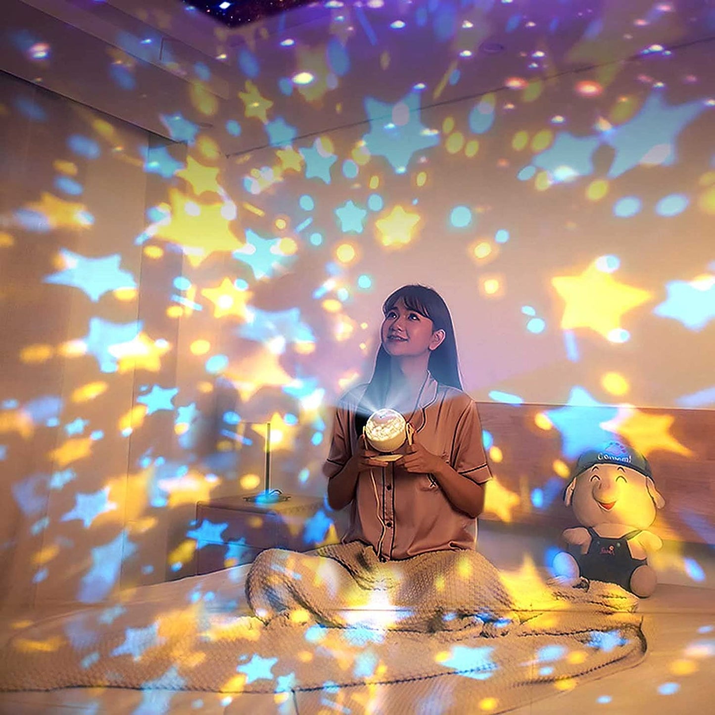 Luminária projetor de Estrelinhas e Galáxias - 7 Modos em LED 360°