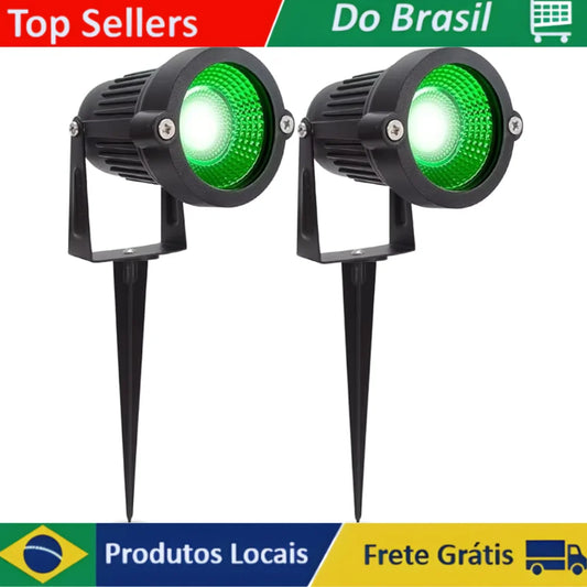 Kit com 2 Luminárias LED para Jardim de Espeto á prova d´agua  para área externa - Lâmpada de gramado 5W e 7W