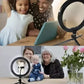 Luz Ring Light 8 Pol + Tripé De Mesa + Suporte Para Celular