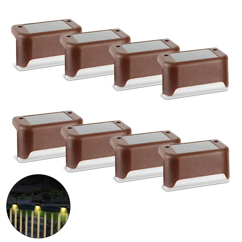 Luzes LED solares para áreas externas para patio e jardim, deck, escadas