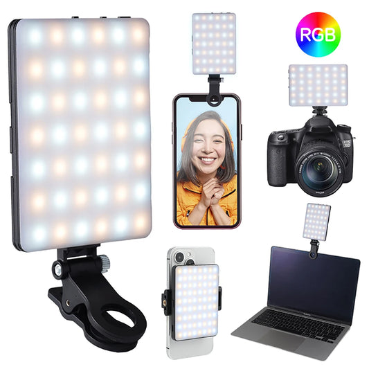Mini Luz RGB de Bolso para Fotos e Vídeos Profissionais