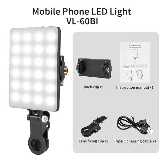 Mini Luz RGB de Bolso para Fotos e Vídeos Profissionais
