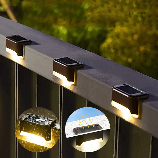 Luzes LED solares para áreas externas para patio e jardim, deck, escadas