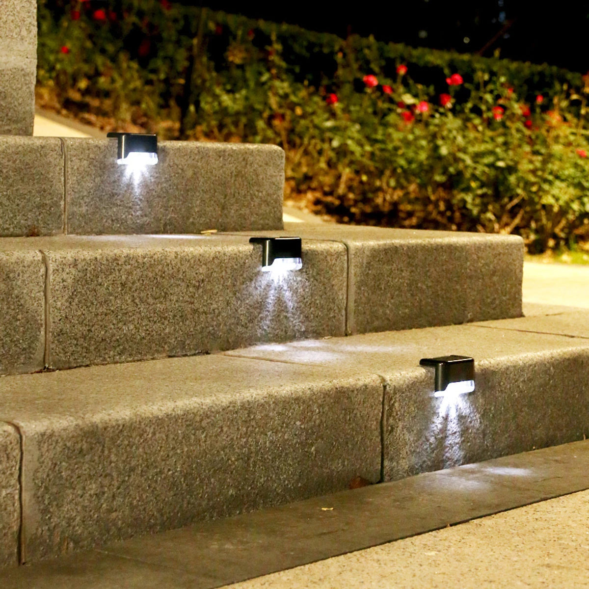 Luzes LED solares para áreas externas para patio e jardim, deck, escadas