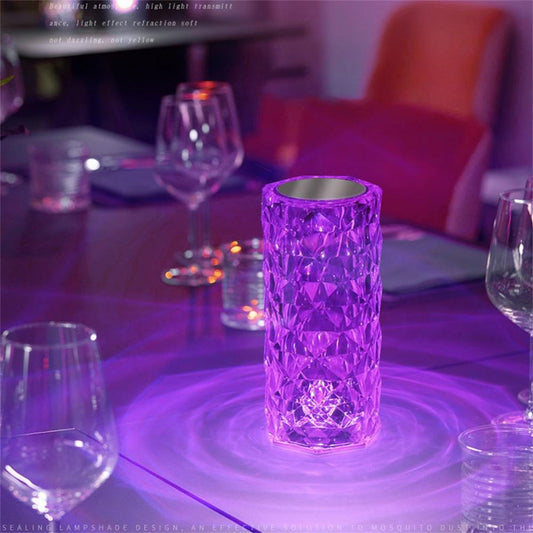 Abajur Luminária de Cristal em LED 16 Cores Projetor
